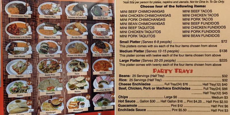 Taqueria Don Jose’s Mexican Food Menu