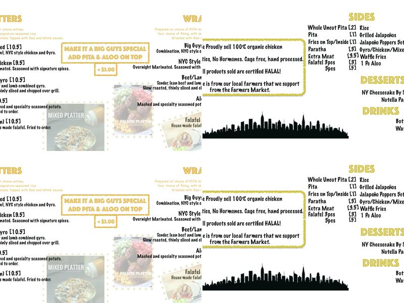 Big Guys Chicken & Rice Menu