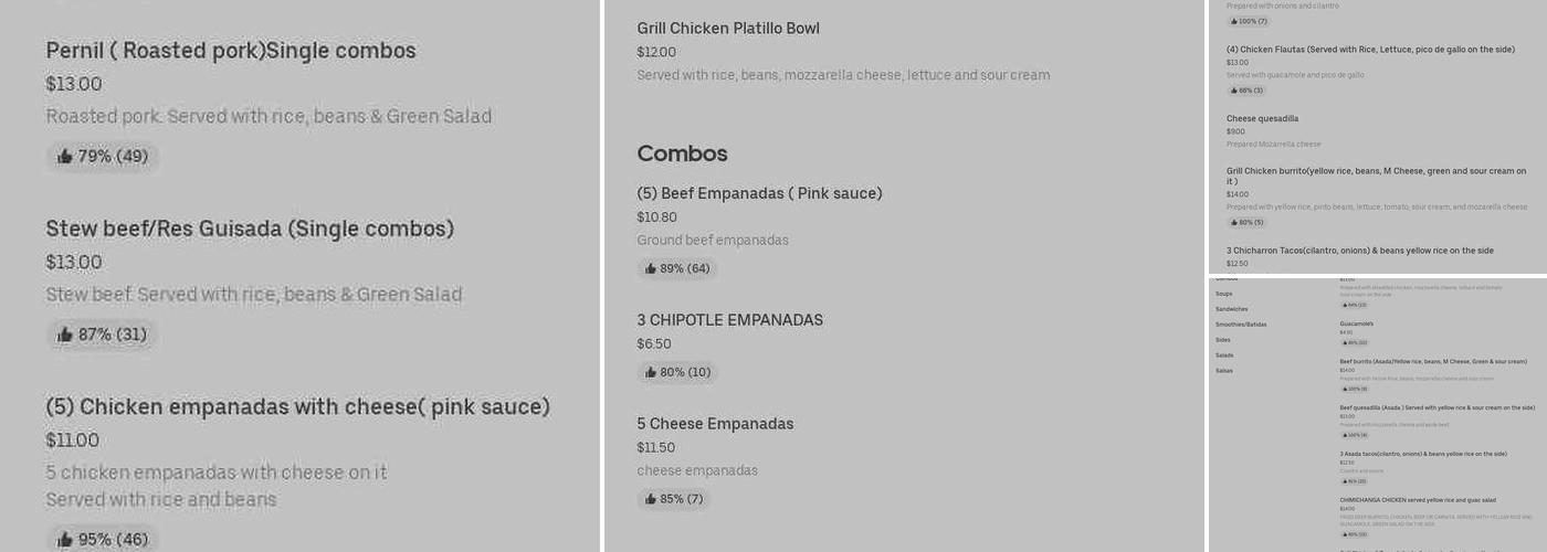 EMPANADA KING Menu