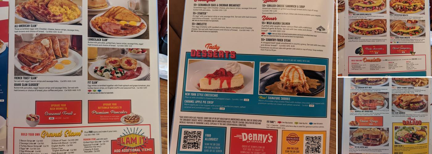 Denny's Restaurant Menu