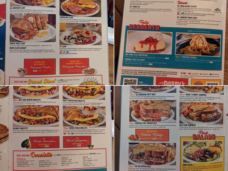 Denny's Restaurant Menu