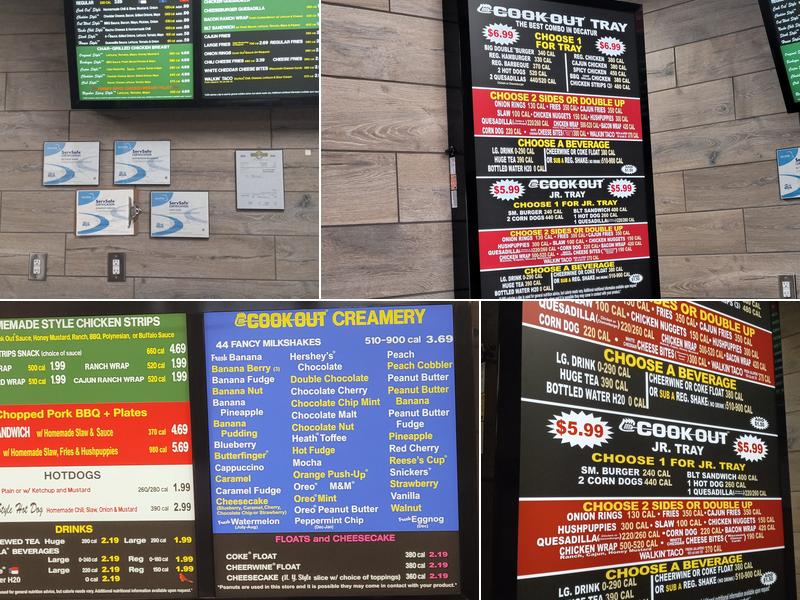 Cook Out Menu