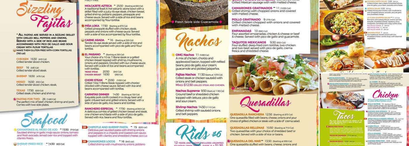 Tambora Latin Cuisine Menu