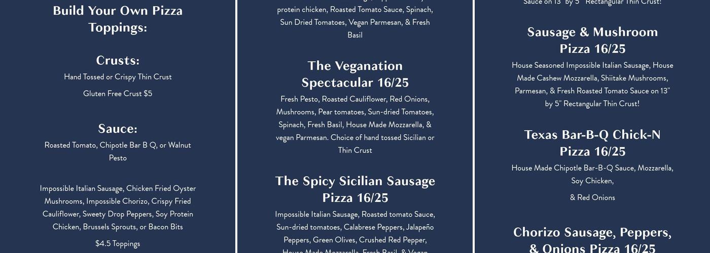 World Party Pizza Menu