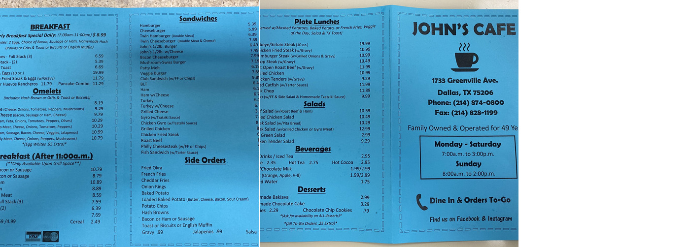 Jegol Cafe & Grocery Menu