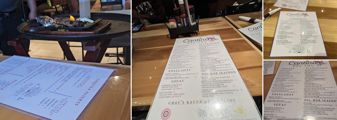 Cantina Del Sol Menu