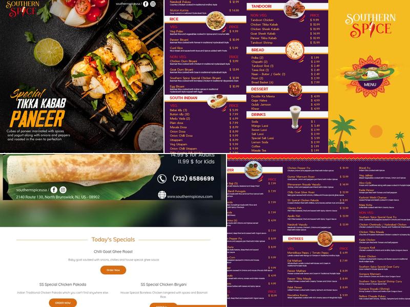 SOUTHERN SPICE Menu
