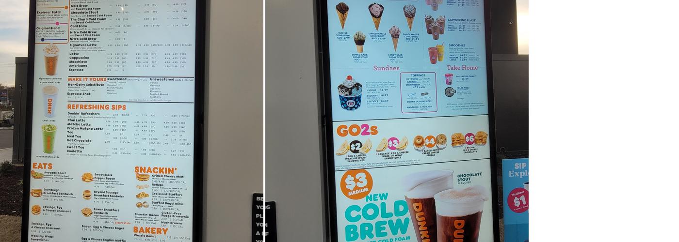 Dunkin' Menu