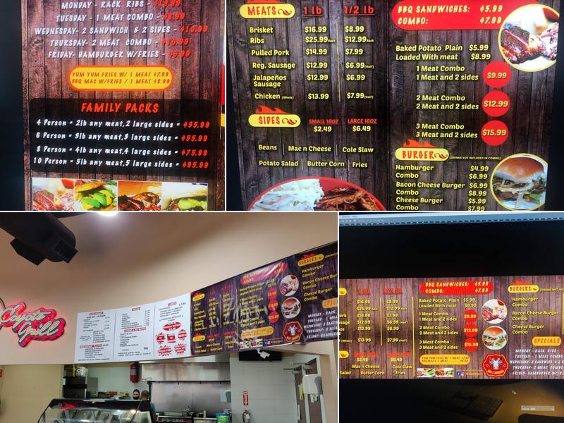 Coyote Bbq Burgers and taco Menu