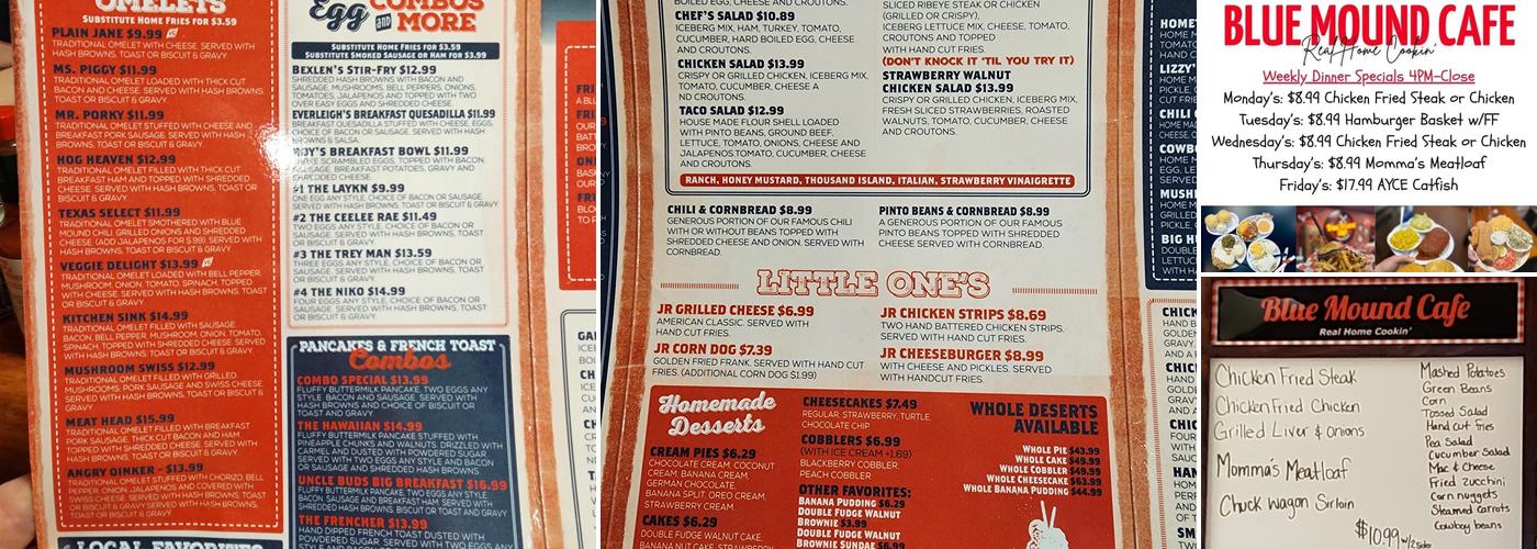 Blue Mound Cafe - Saginaw Menu