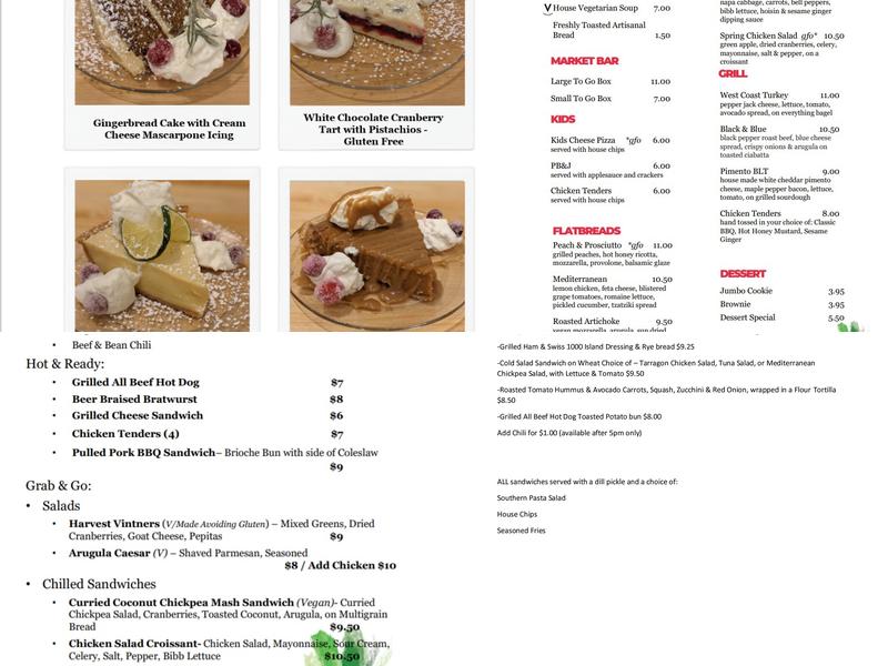 Garden Cafe at Lewis Ginter Menu