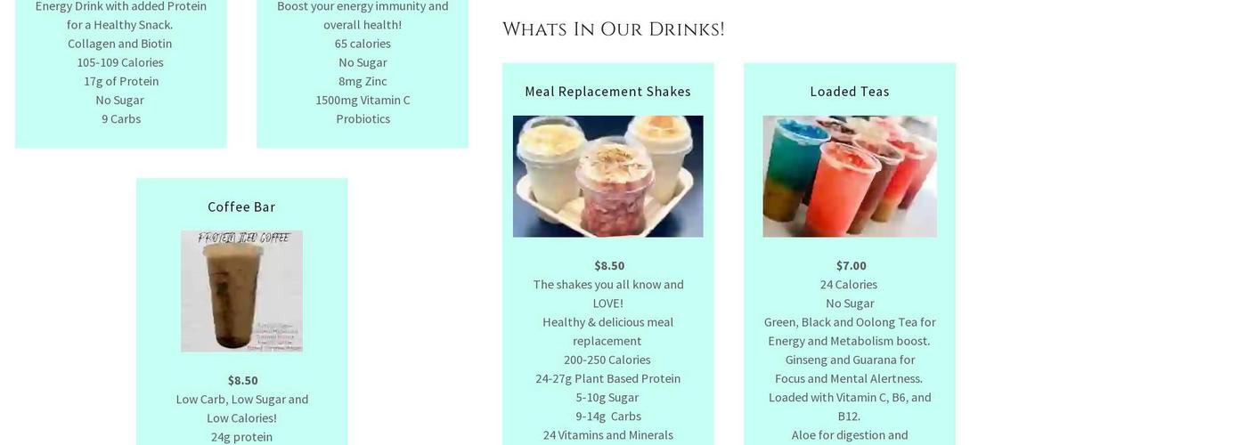 Element Nutrition Menu