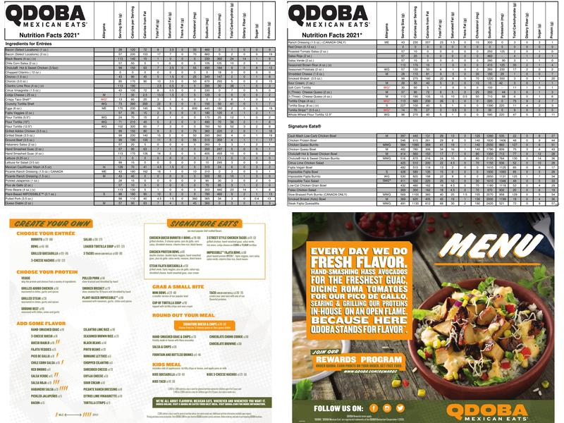 QDOBA Mexican Eats Menu
