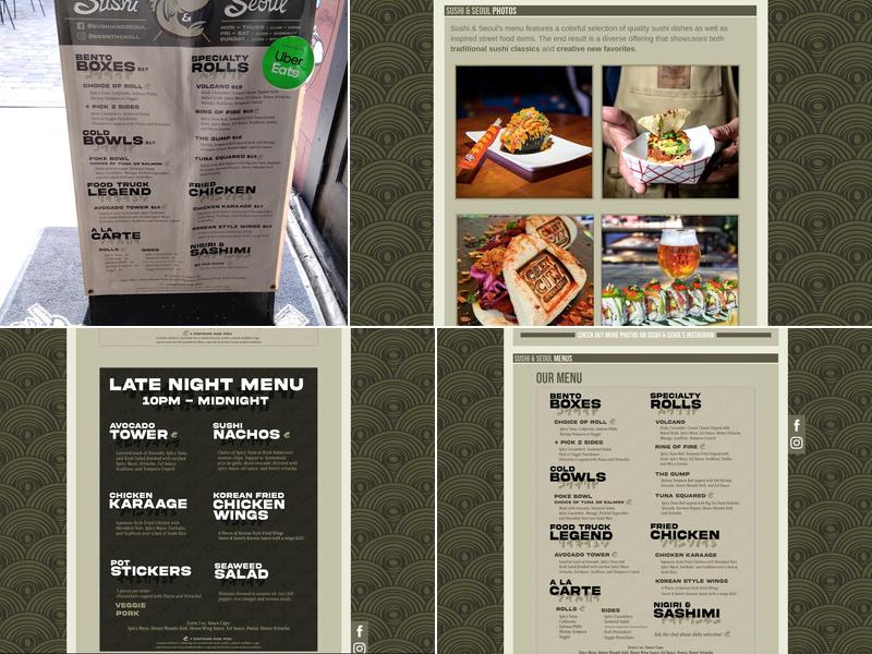 Sushi and Seoul Menu