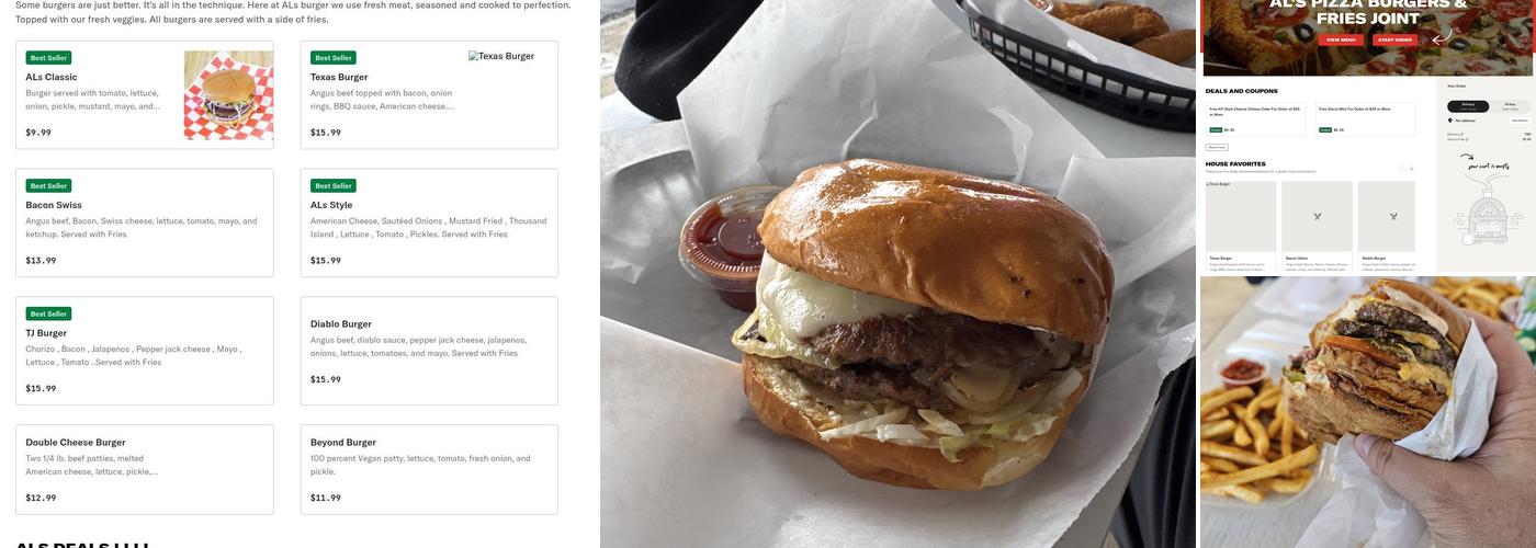 Al's Pizza Burger & Fries Joint Menu