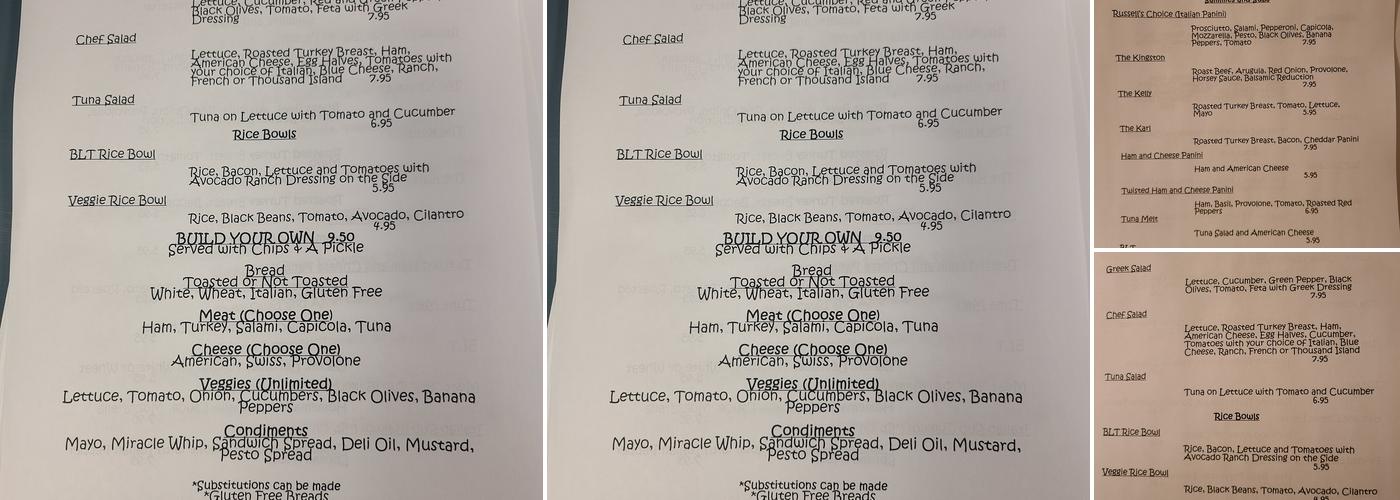 The Big Fork and Spoon Menu