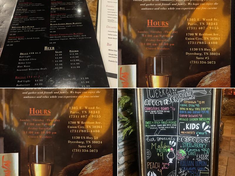 Moustos Pasta & Grill Menu