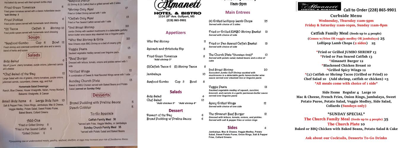 Gulf Coast In Gulfport, MS Menu