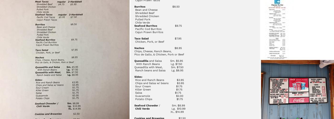 Tacos To Go Menu