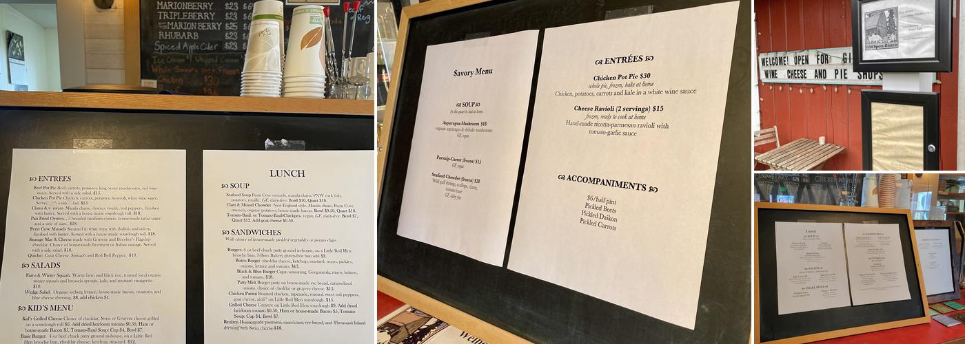 Old Spots Bistro Menu