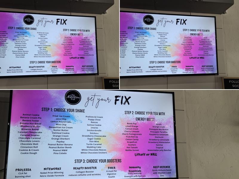The Nutrition Fix Menu