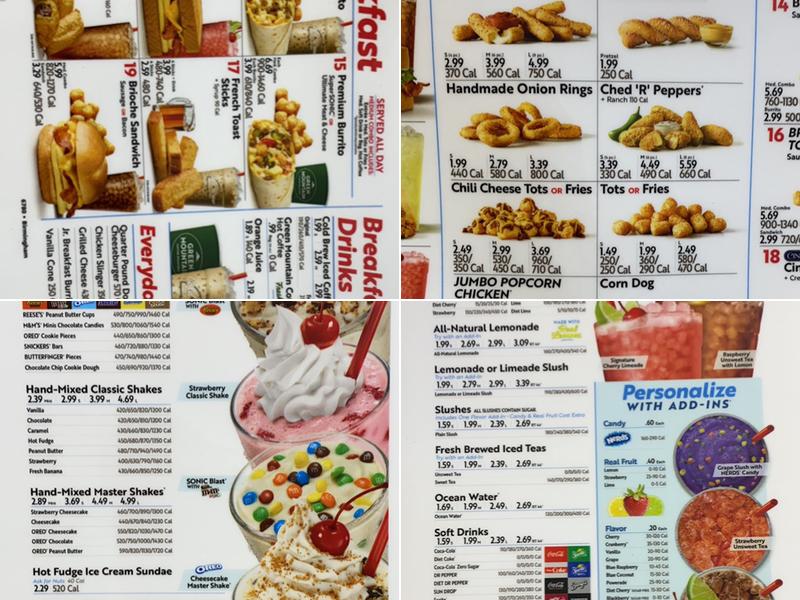 Sonic Drive-In Menu