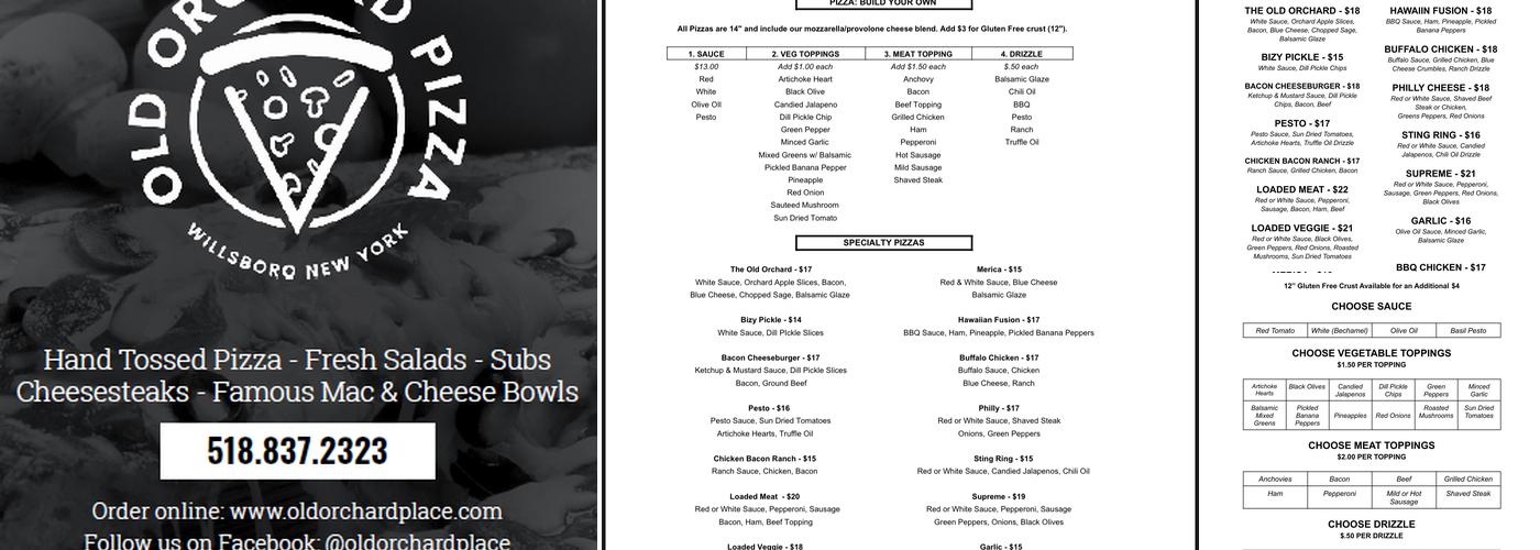 Old Orchard Place Menu