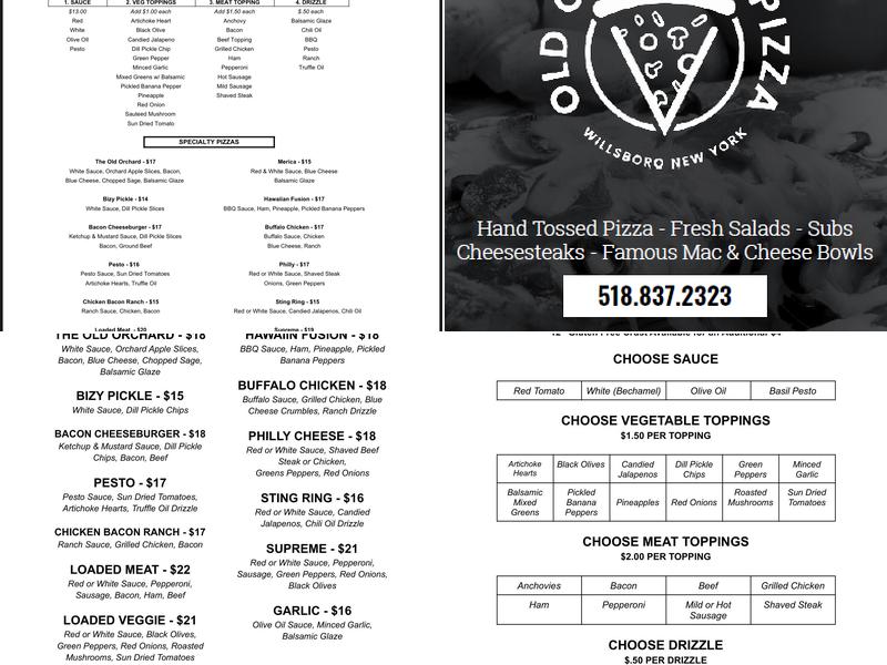 Old Orchard Place Menu