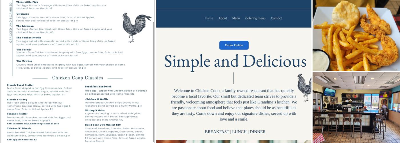 The Chicken Coop Country Diner Menu