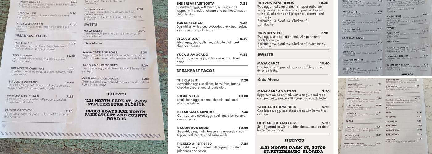 Huevos Menu