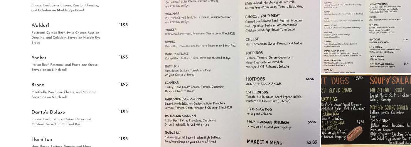 Nana's New York Deli Menu