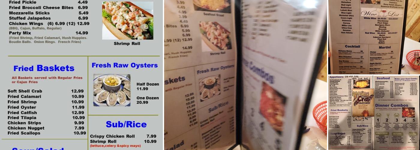 Storming Crab Syracuse Menu