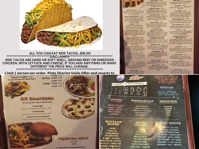 San Miguel Mexican Bar & Grill Menu