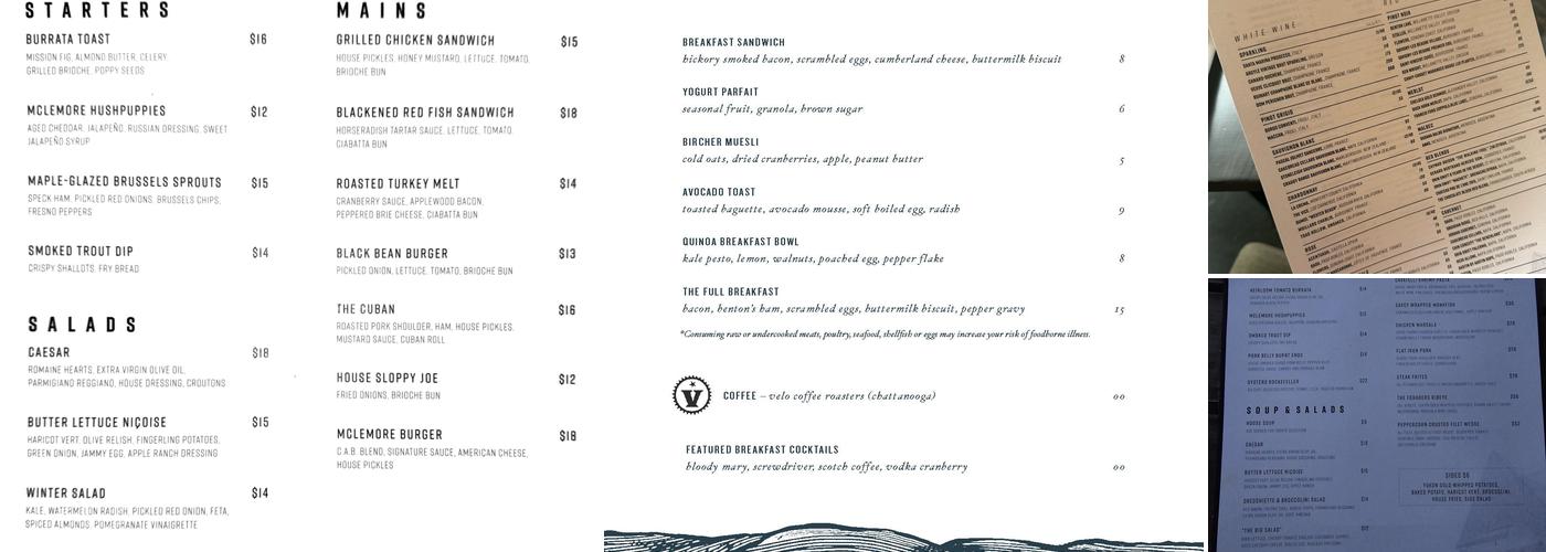 The Creag at McLemore Menu