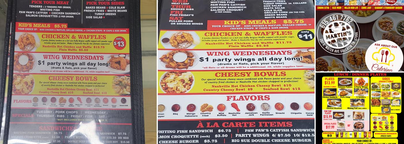 Martin's Chicken and Waffles Menu