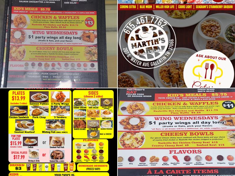 Martin's Chicken and Waffles Menu