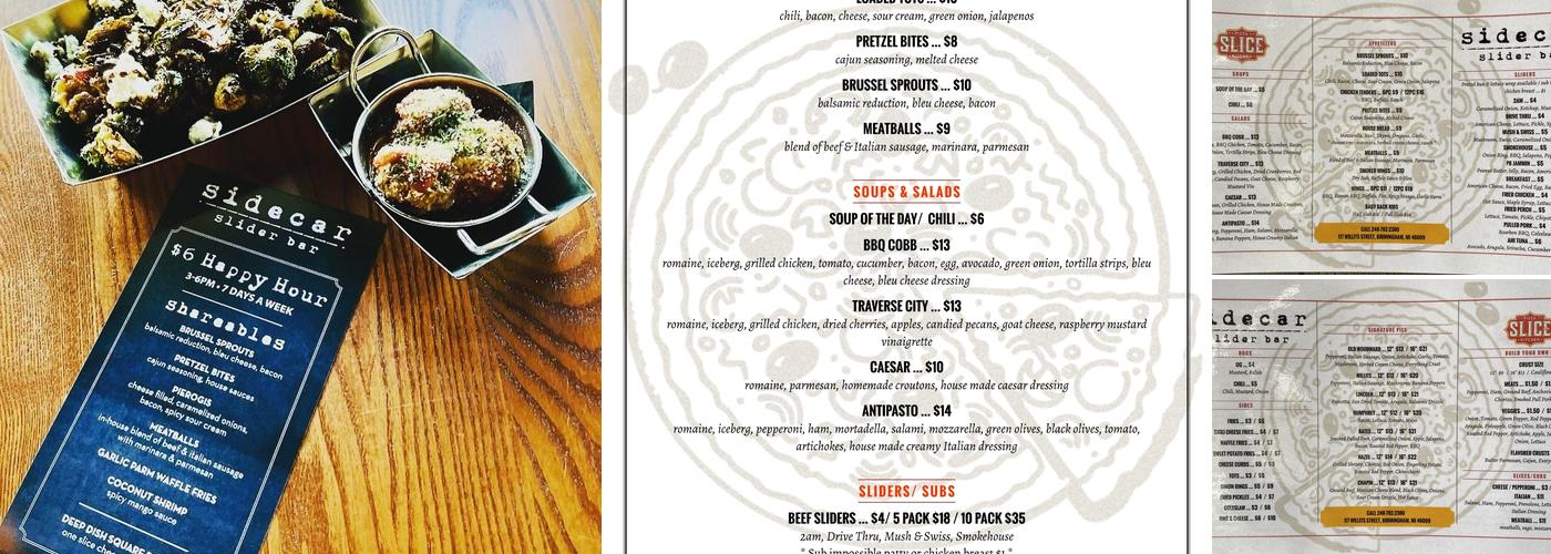 Slice Pizza Kitchen Menu