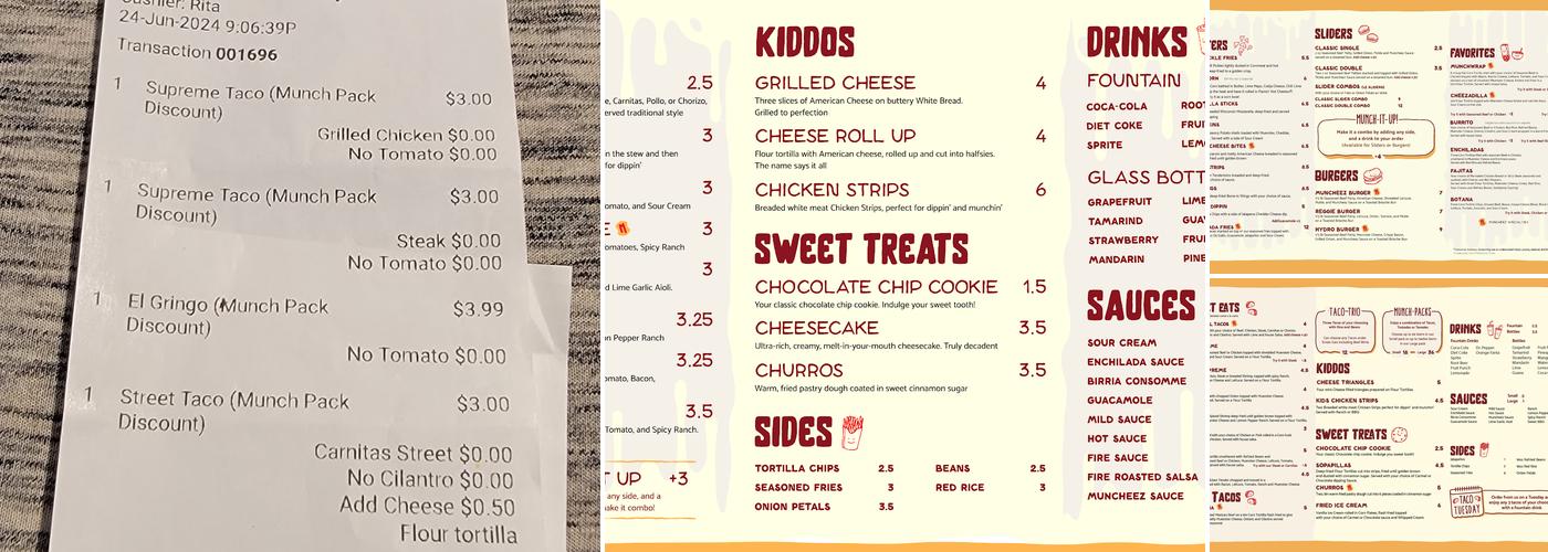 Muncheez Menu