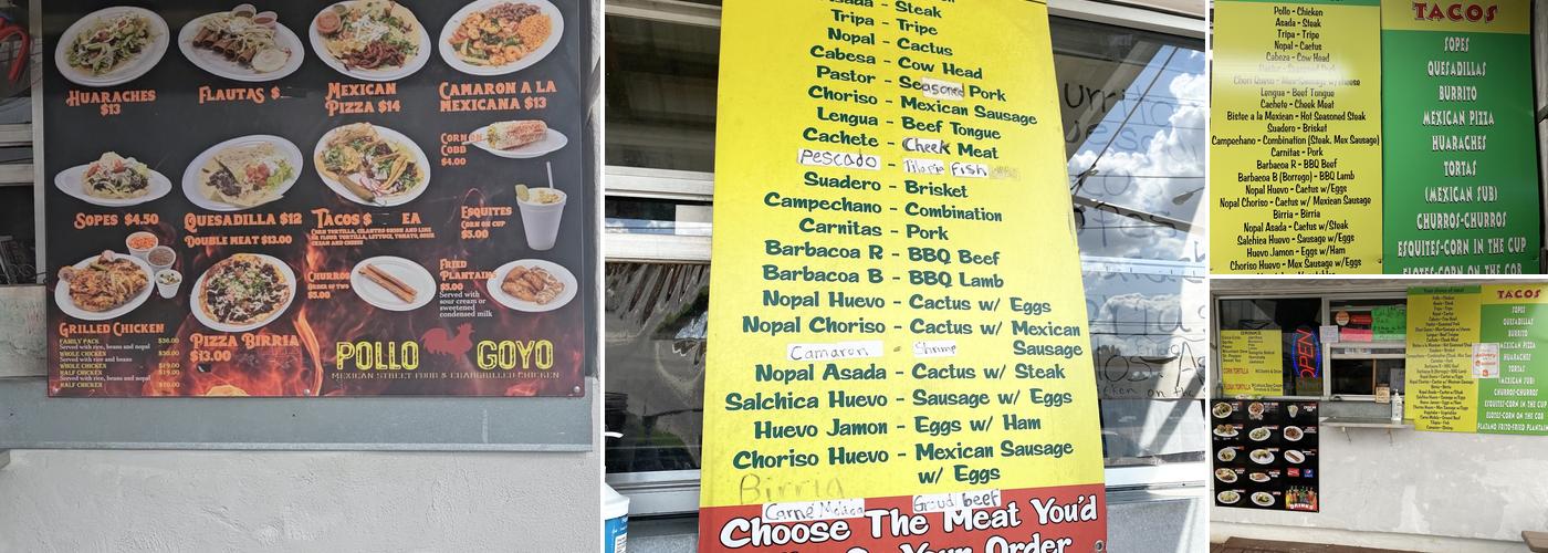 El Taco Truck Calera Pollo Goyo Menu