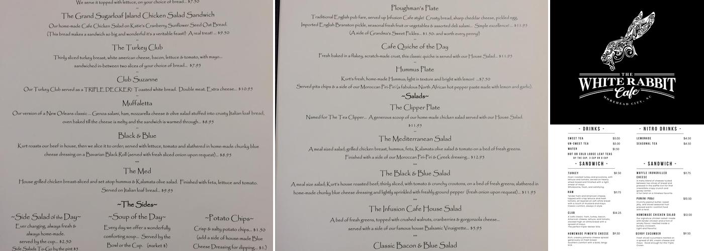 The Infusion Cafe Menu