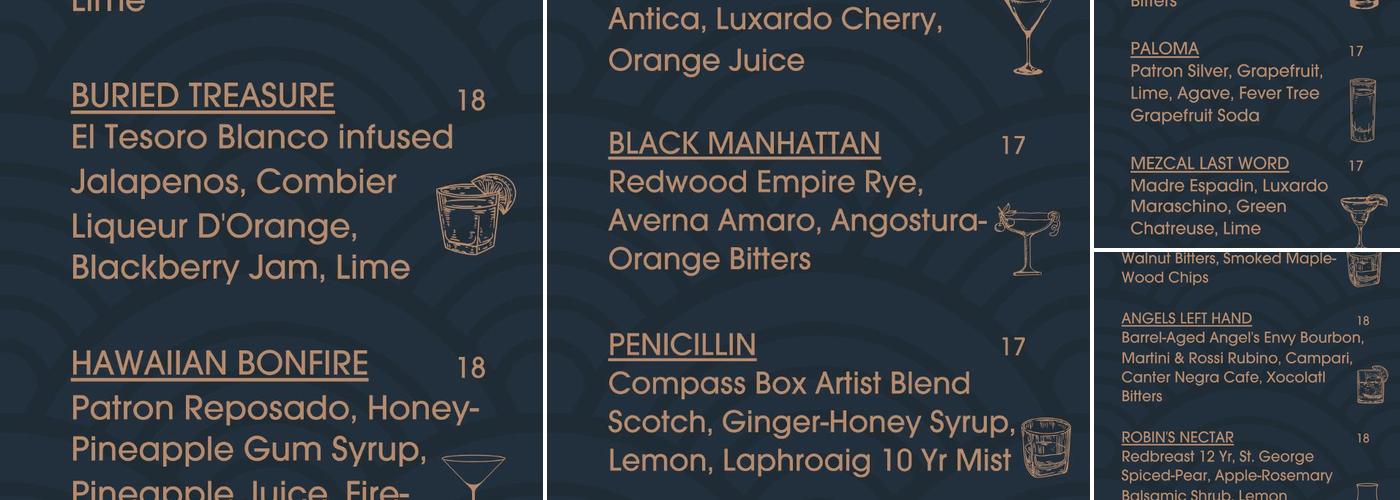 Faith & Spirits Menu