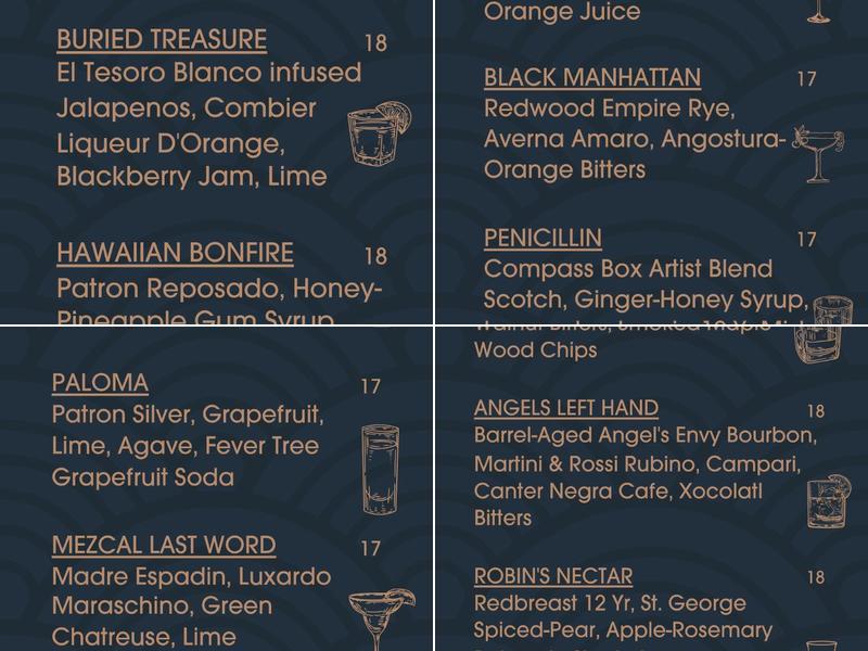 Faith & Spirits Menu