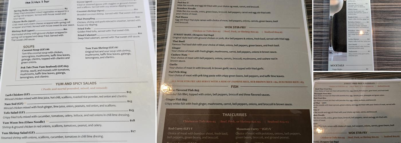 Rickshaw Thai Kitchen & Bar Menu