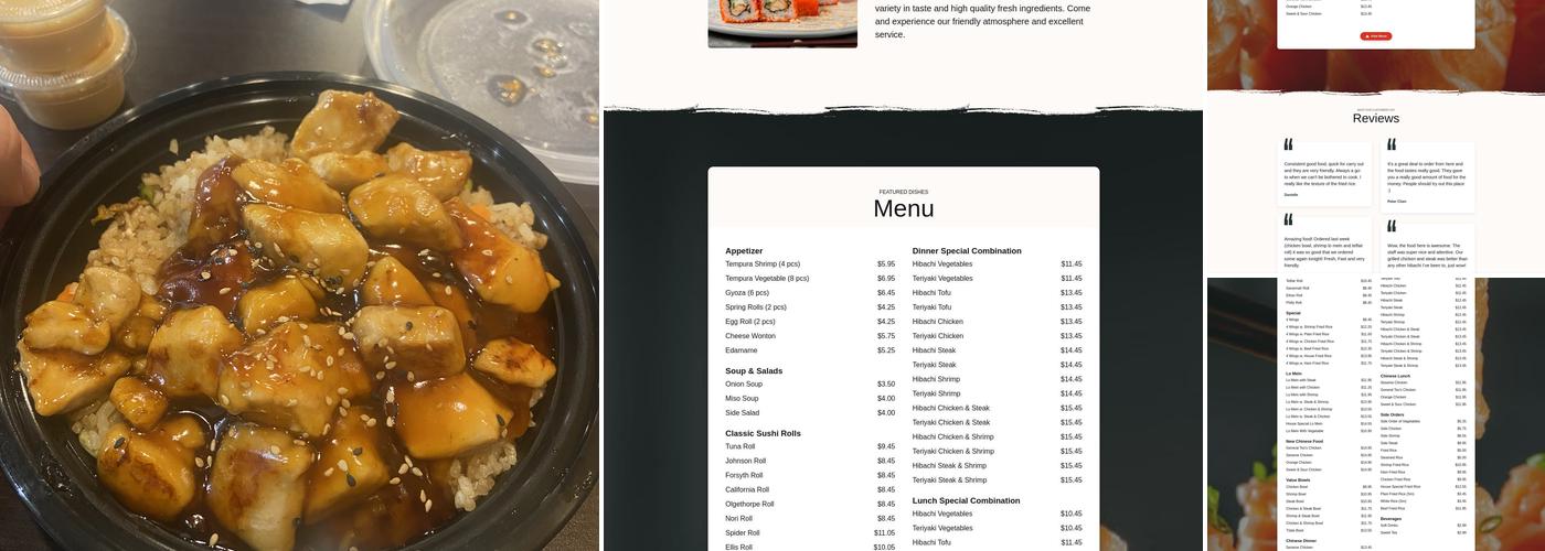 James island Fire Grill hibachi sushi Menu