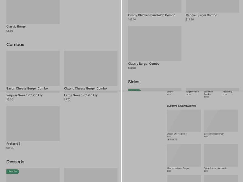 The Burger Experience Menu