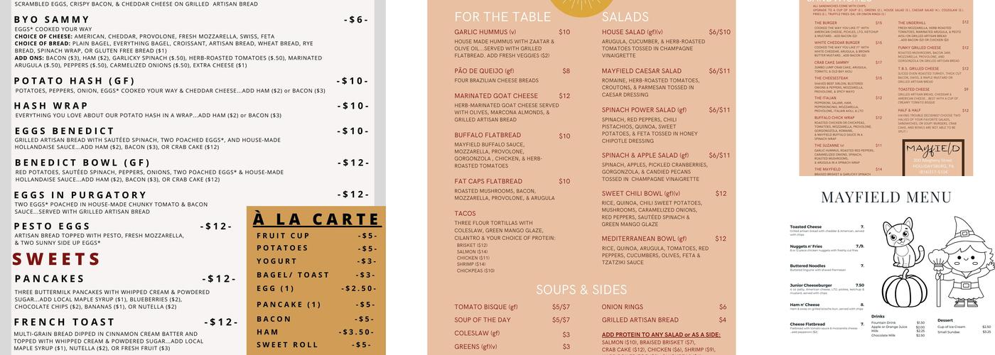 Mayfield Menu