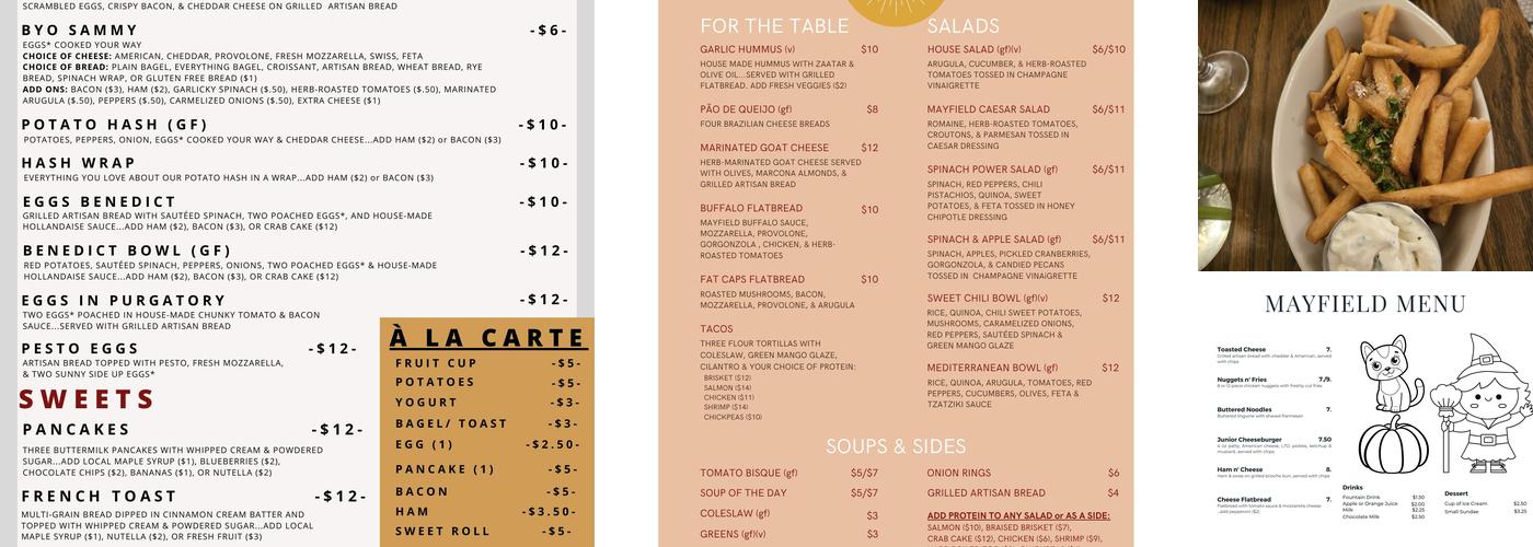 Mayfield Menu