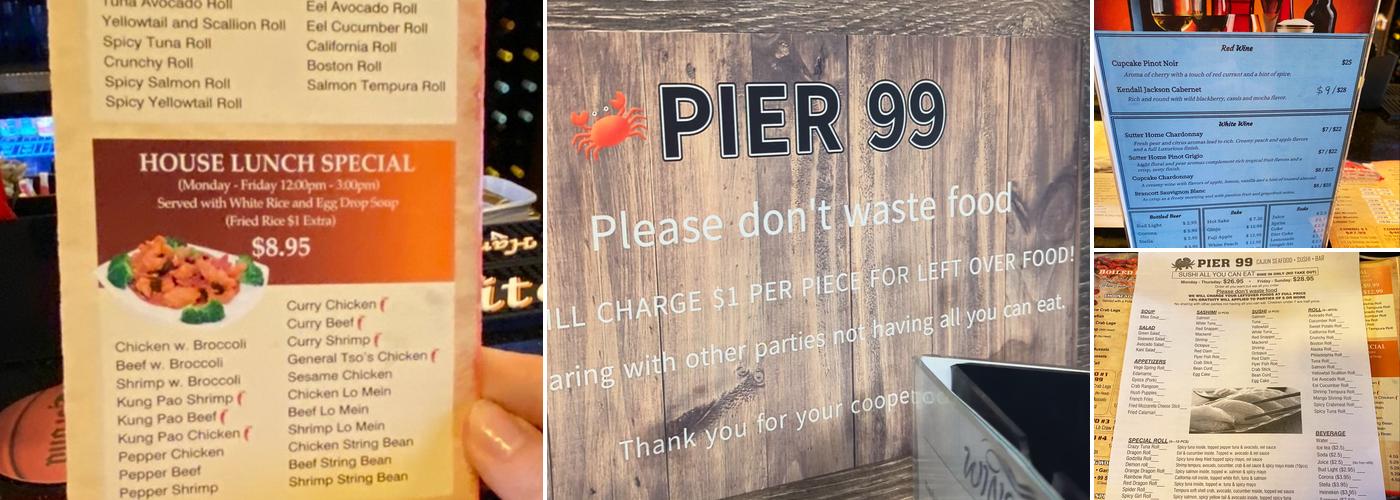 PIER99 Cajun Seafood & Bar Menu