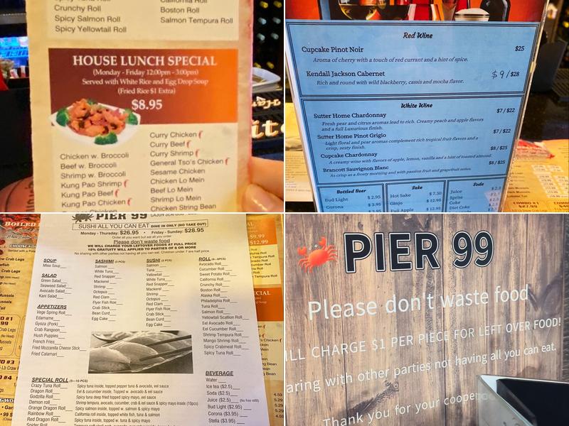 PIER99 Cajun Seafood & Bar Menu