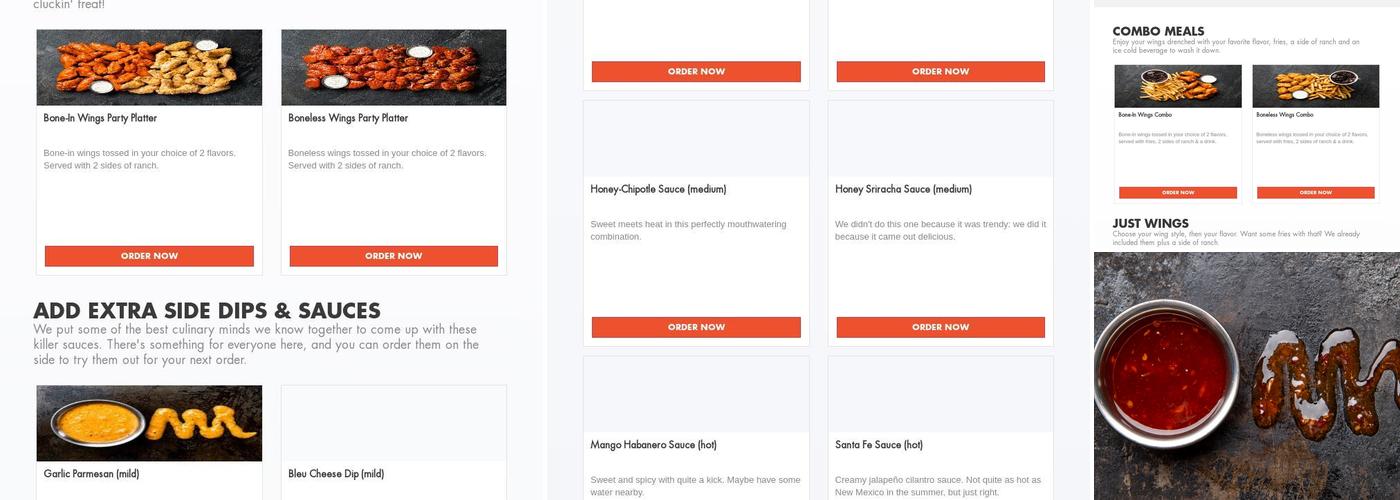 It's Just Wings Menu